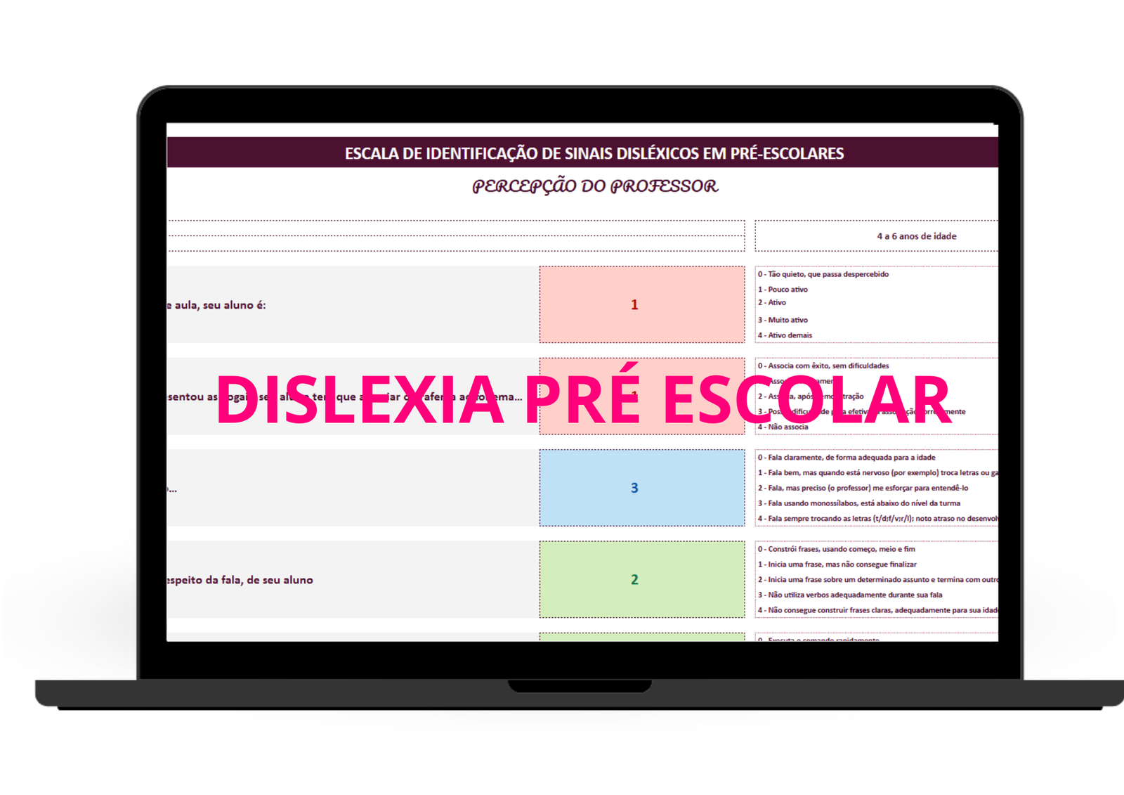 DISLEXIA - PRÉ ESCOLAR